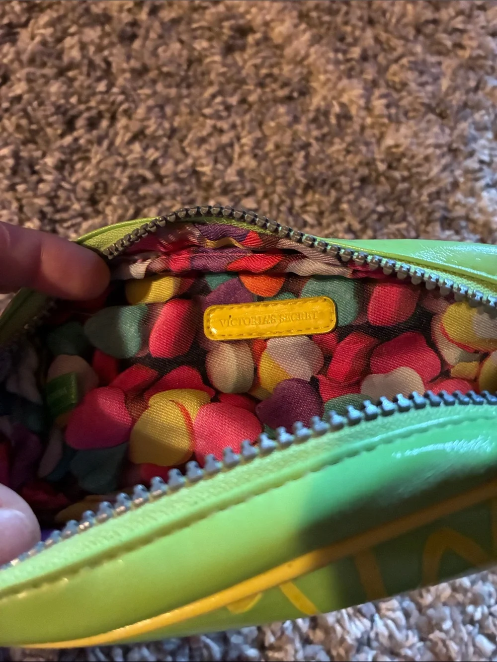 Green 'Beauty Rush' Cosmetic Pouch by Unknown Brand